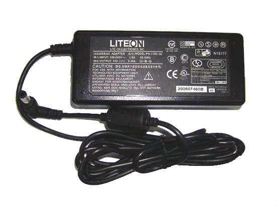 LITEON Gateway Original PA-1650-02 AC Adapter 19V 3.42A 65W Fits Solo 2200 9100 9500 4000 3000 6000 M210 MX3000 NX200 S-7200 New